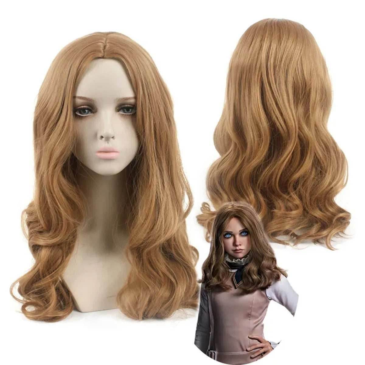 M3GAN 2.0 Cosplay Dress – Brown Uniform Set for Women & Girls - Wig Only / M