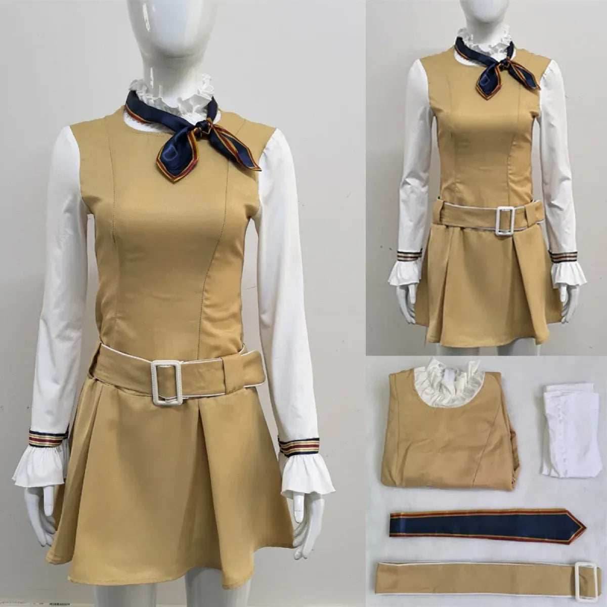 M3GAN 2.0 Cosplay Dress – Brown Uniform Set for Women & Girls - Dress Only / M