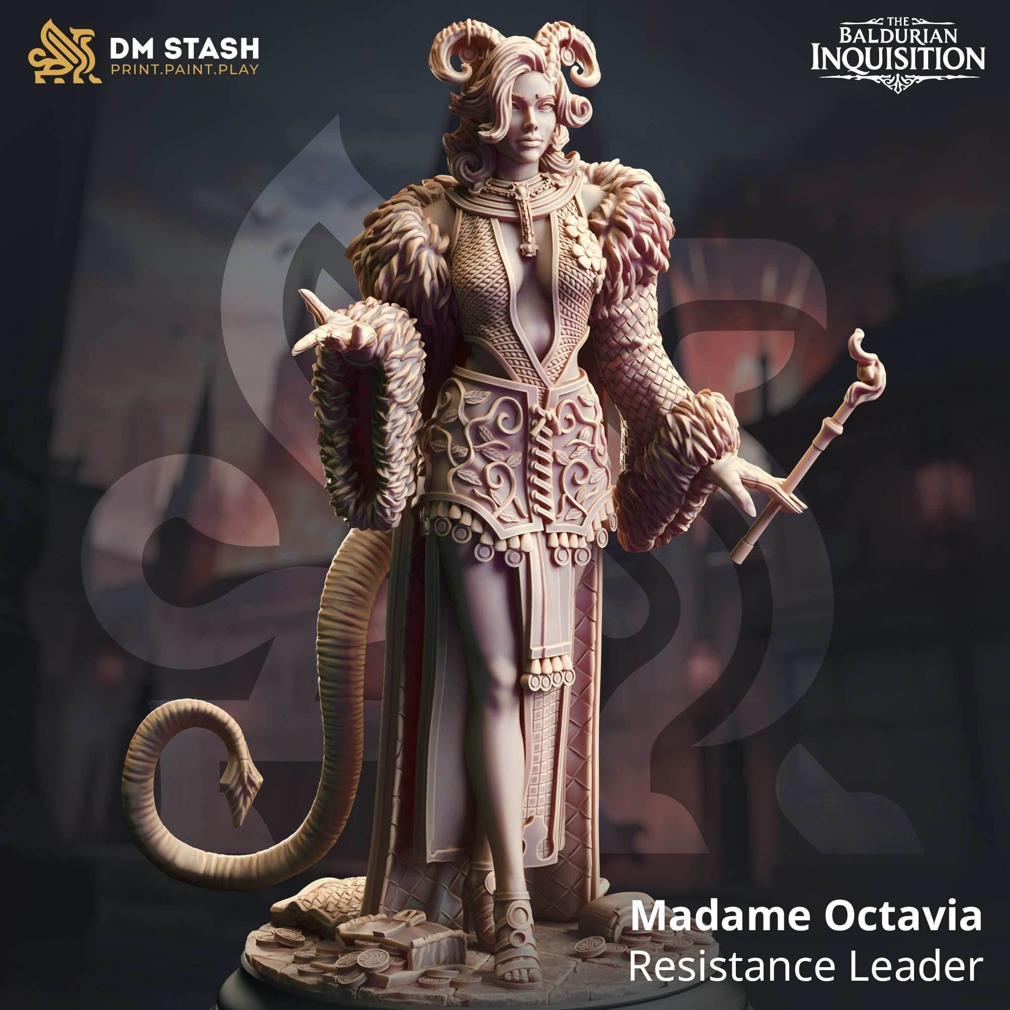 Madame Octavia, Resistance Leader (Female Tiefling Warlock) - 32mm Scale