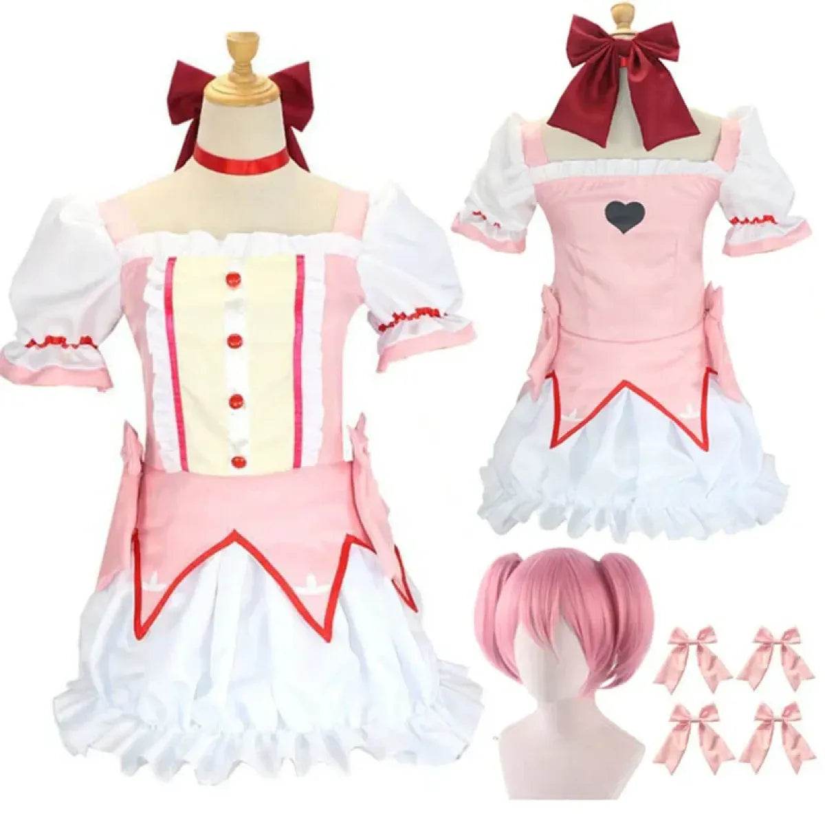Madoka Kaname Cosplay Costume – Puella Magi Dress with Wig - S / Wig Only(one size)