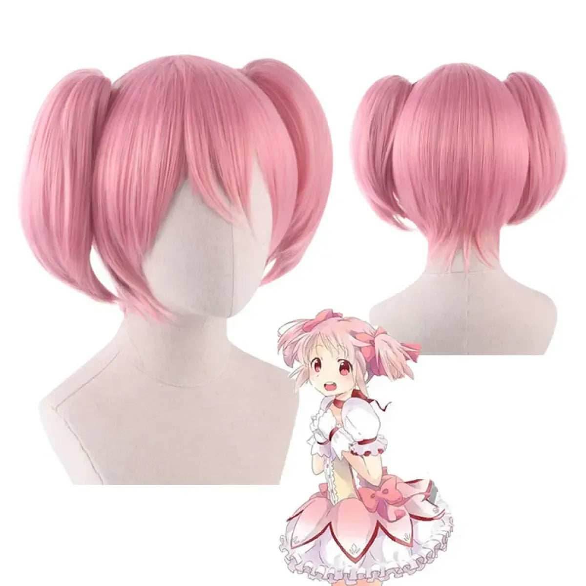 Madoka Kaname Cosplay Costume – Puella Magi Dress with Wig - S / Wig Only(one size)