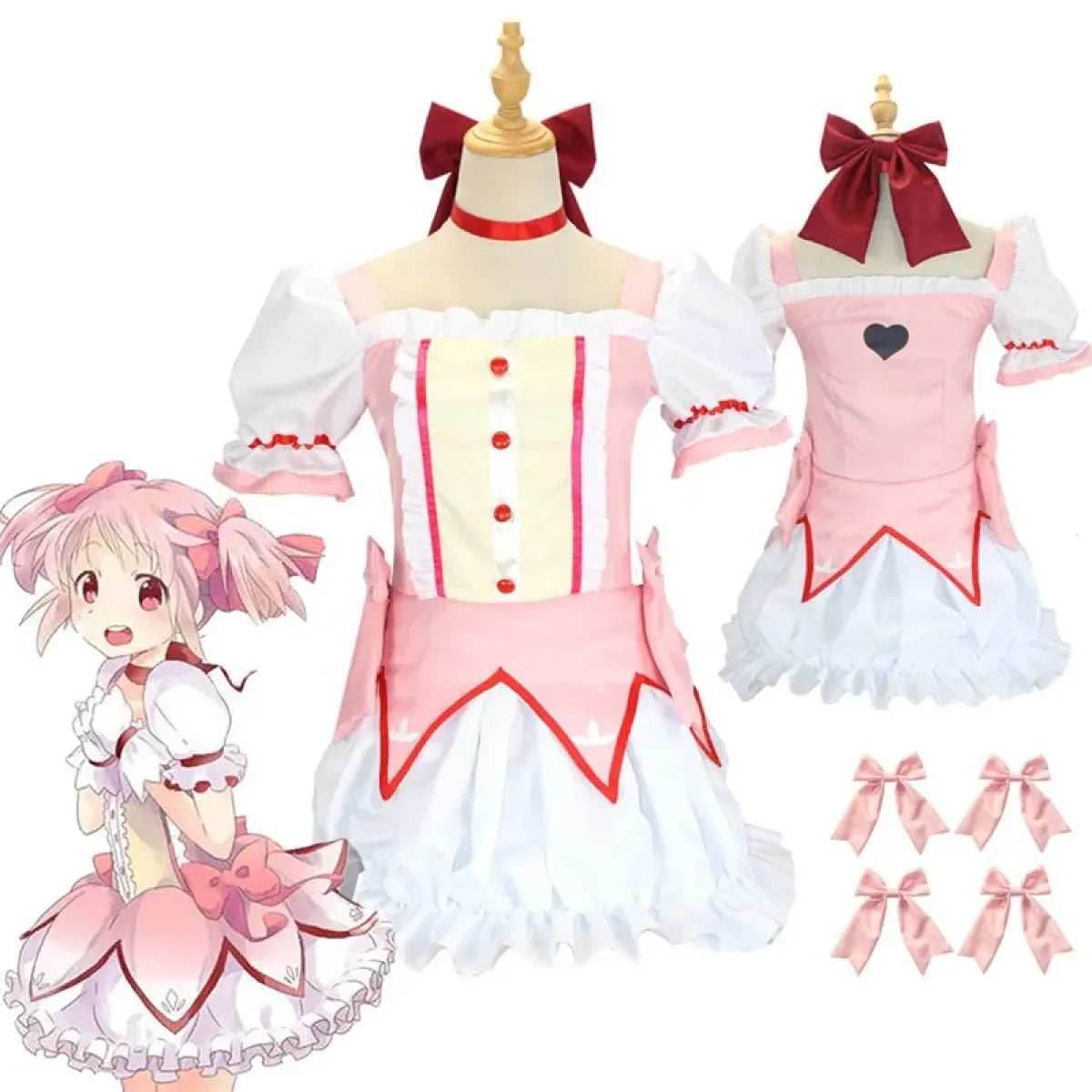 Madoka Kaname Cosplay Costume – Puella Magi Dress with Wig - S / Wig Only(one size)