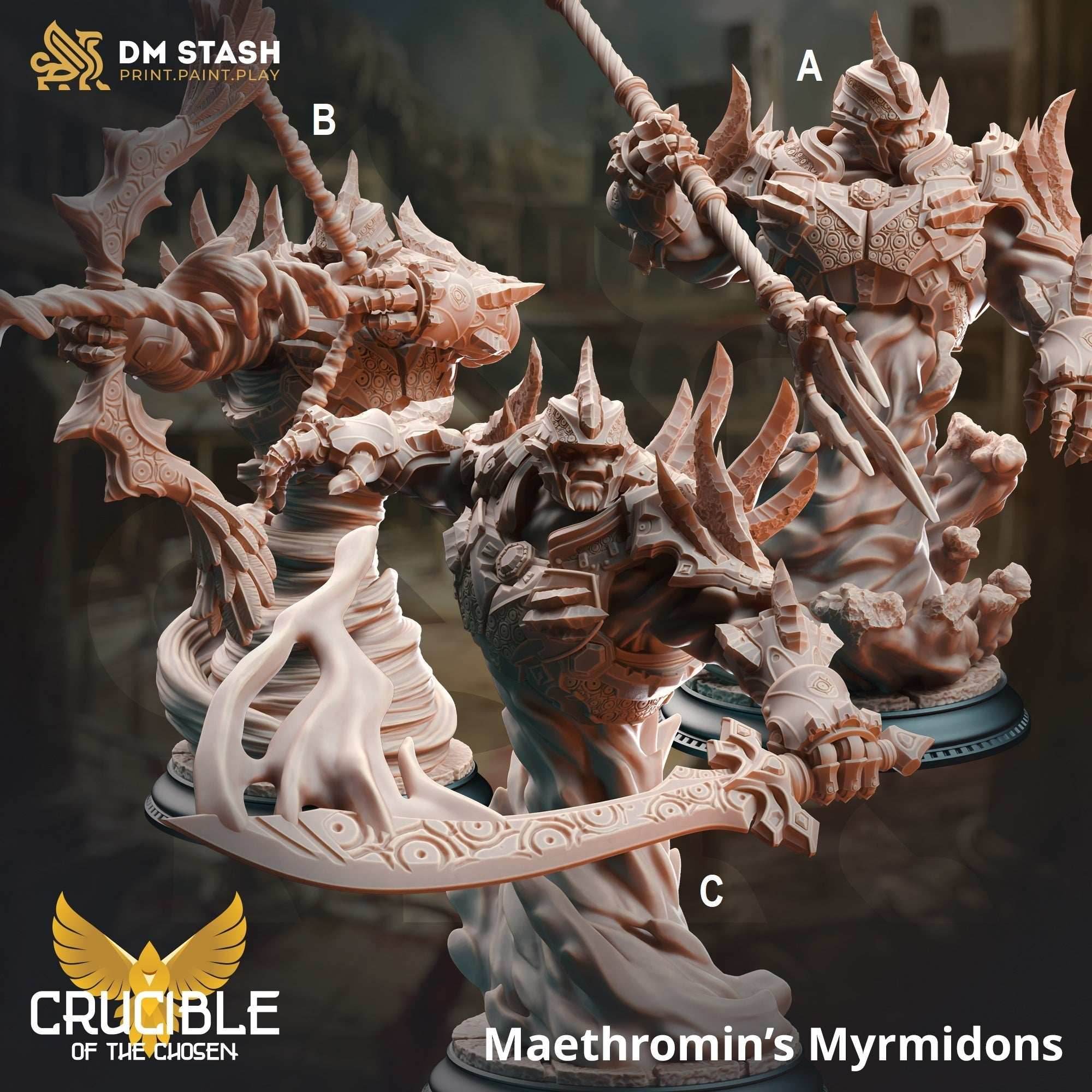 Maethromin's Myrmidons (Elemental Warriors) - 32mm Scale / A - Water