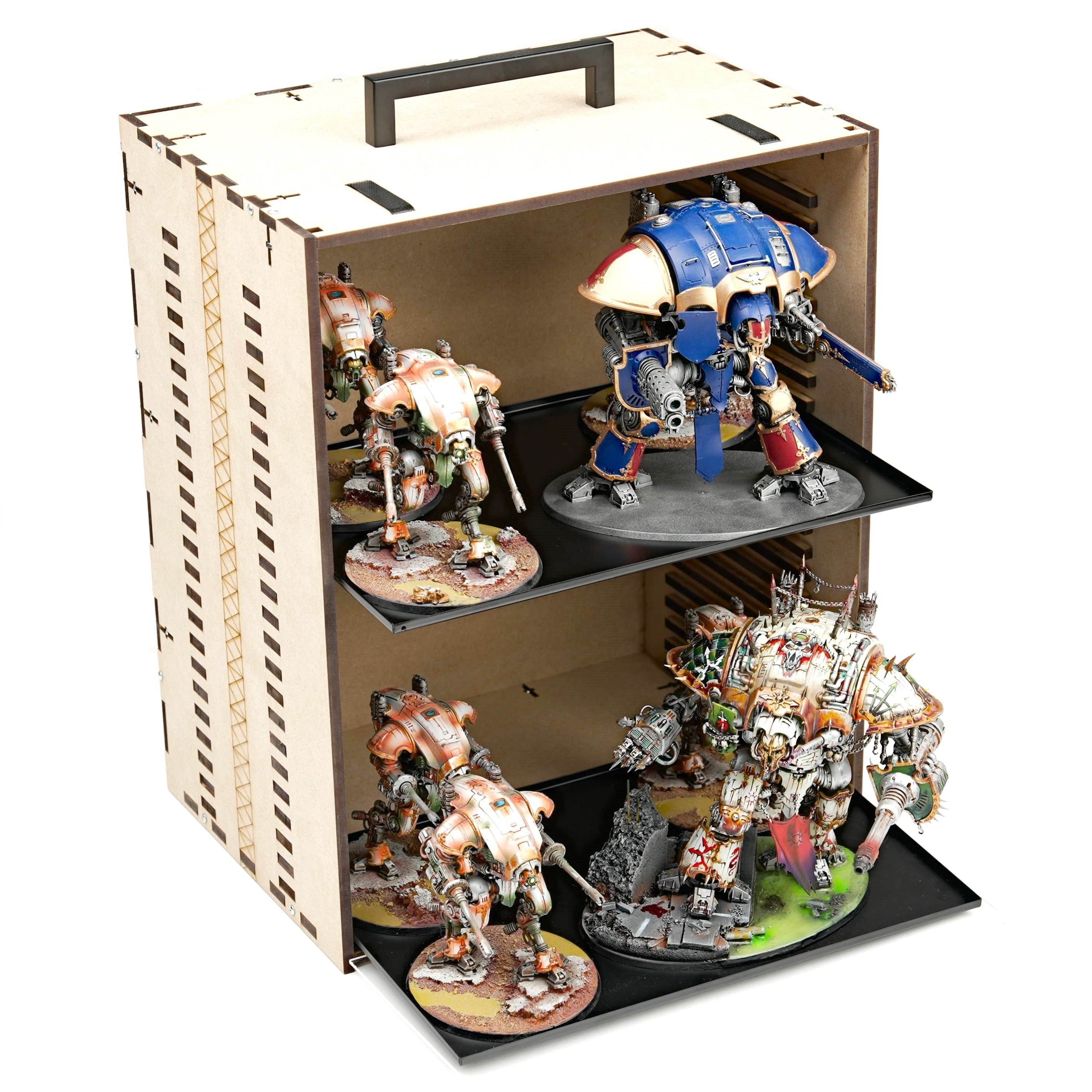 MagCase 2.0 MDF Magnetic Carrying Case / Display Case For Miniatures - 3 MagCase 2.0 Trays / 105 Magnets