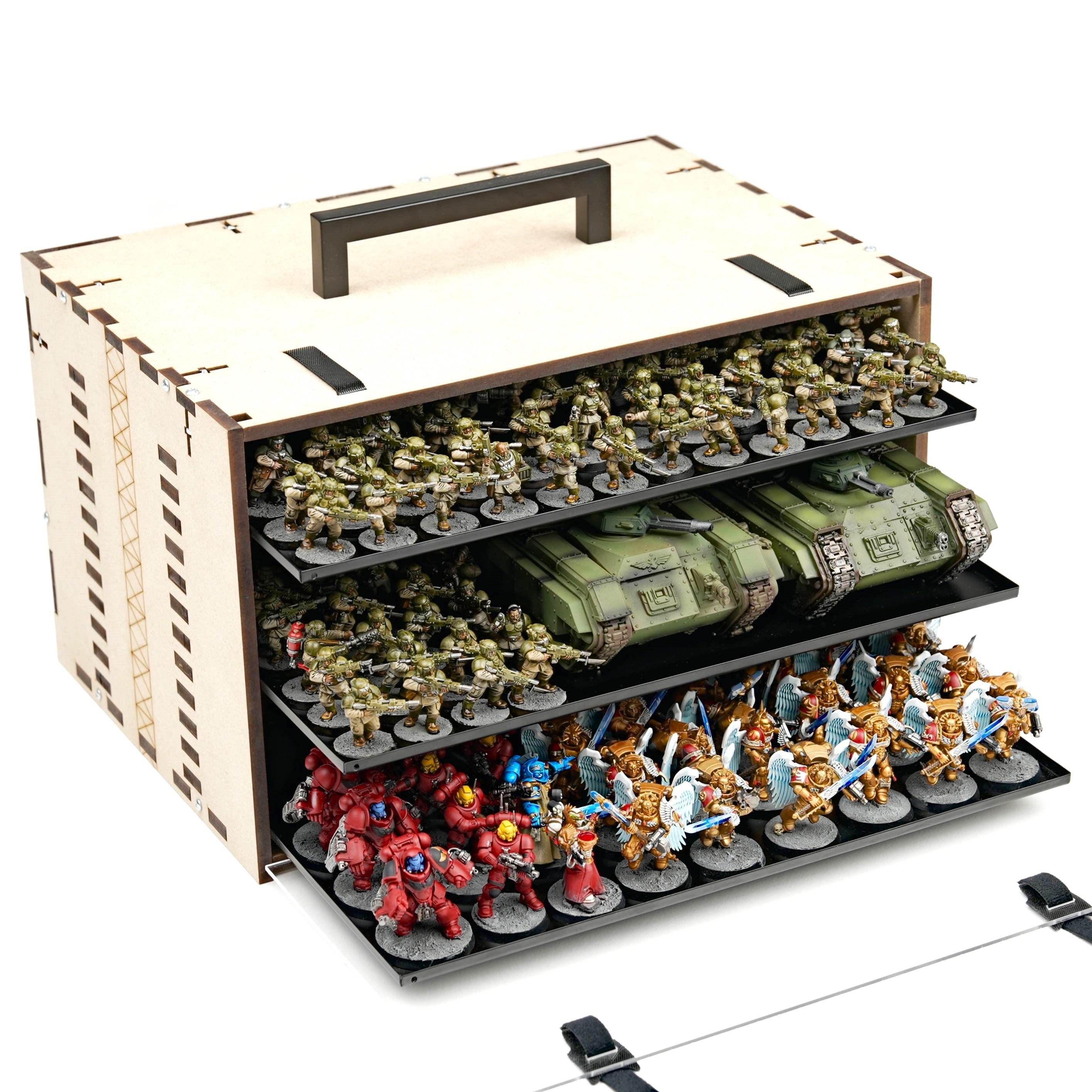 MagCase MINI 2.0 MDF Magnetic Carrying Case / Display Case For Miniatures - 2 MagCase 2.0 Trays / 70 Magnets