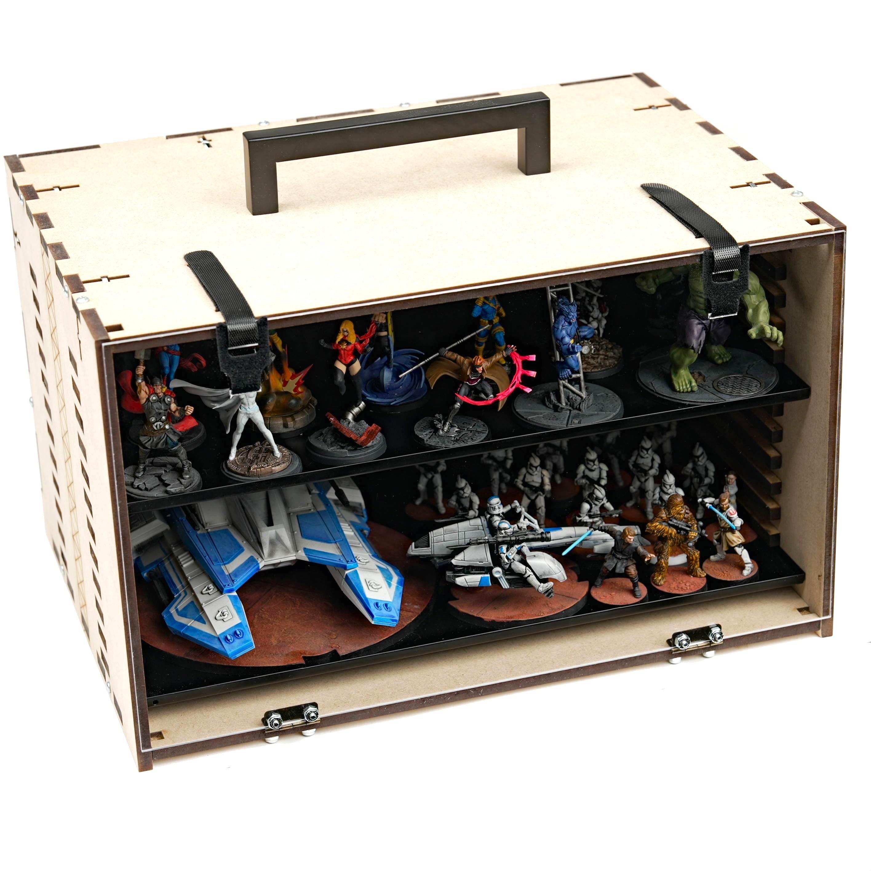 MagCase MINI 2.0 MDF Magnetic Carrying Case / Display Case For Miniatures - 2 MagCase 2.0 Trays / 70 Magnets