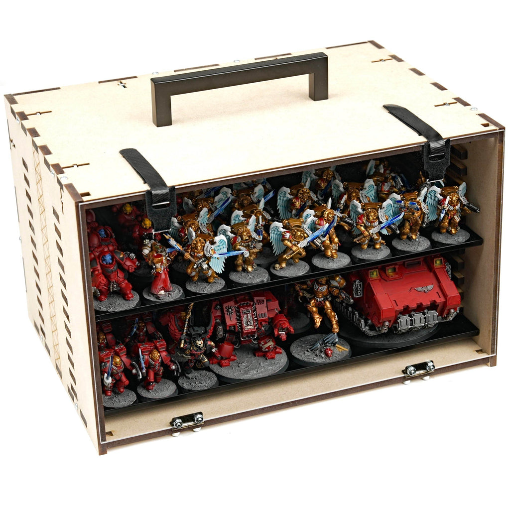 MagCase MINI 2.0 MDF Magnetic Carrying Case / Display Case For Miniatures - 2 MagCase 2.0 Trays / 70 Magnets