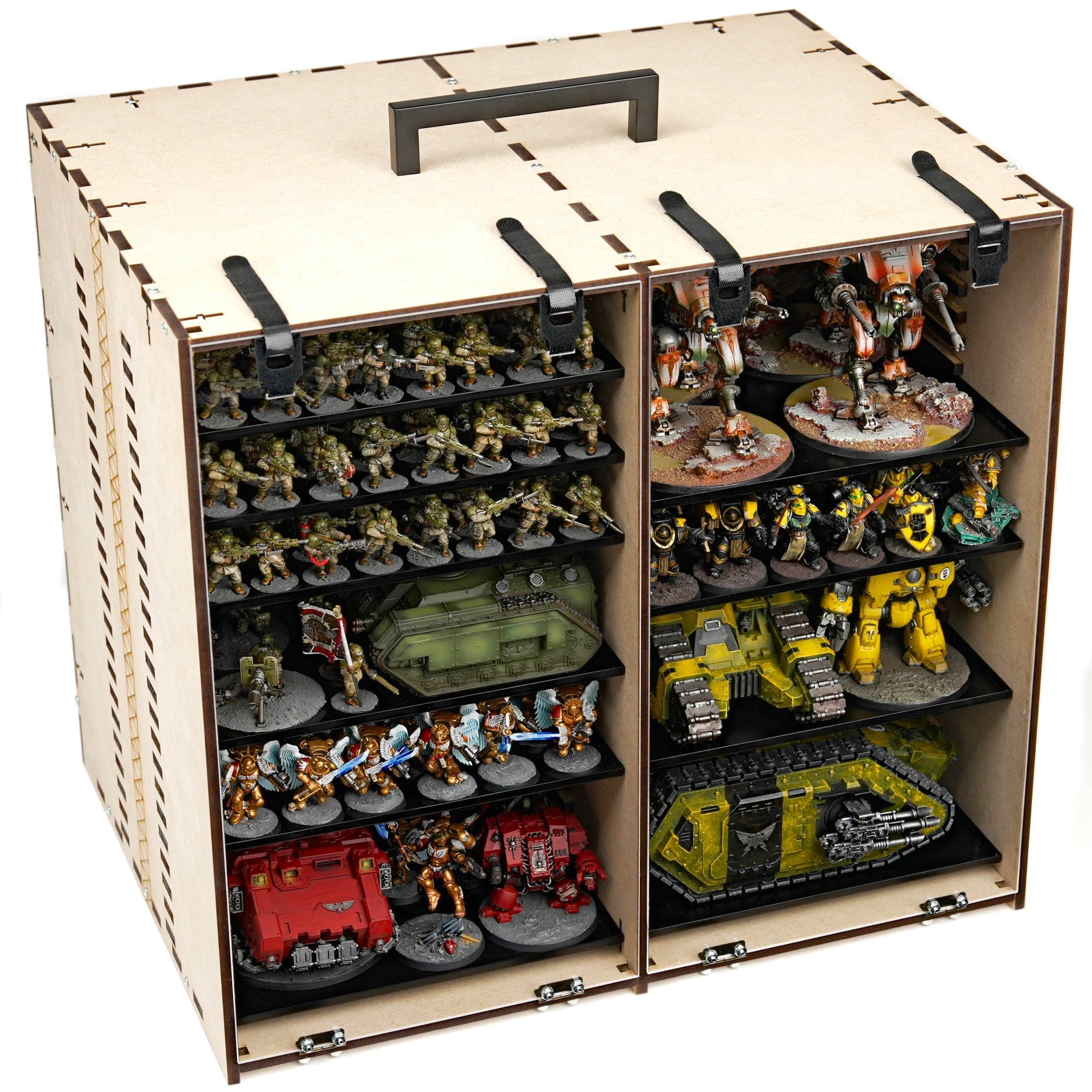 MagCase XL 2.0 MDF Magnetic Carrying Case / Display Case For Miniatures - 6 MagCase 2.0 Trays / 210 Magnets