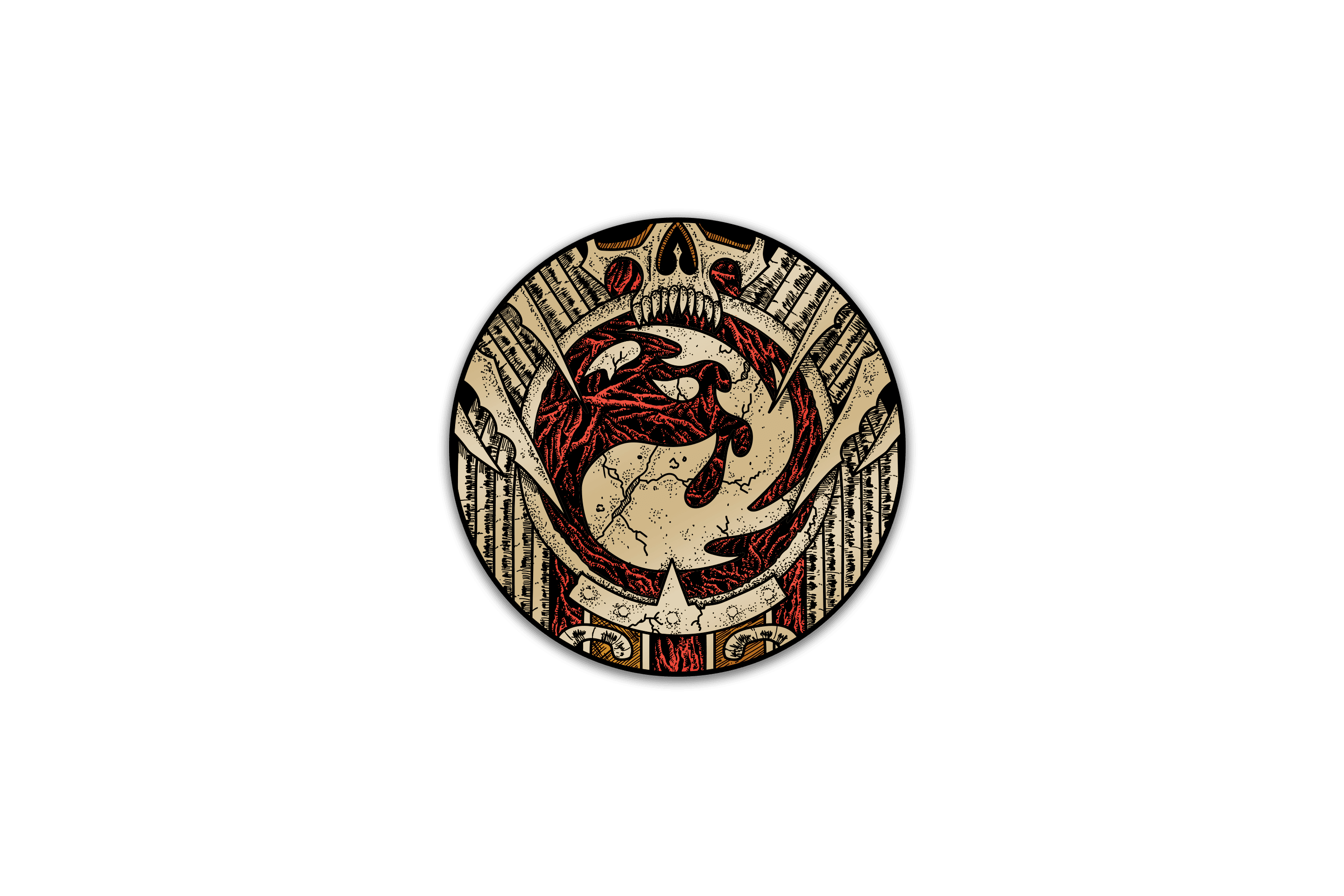 Magic: The Gathering - Infect Mountain Pin - 