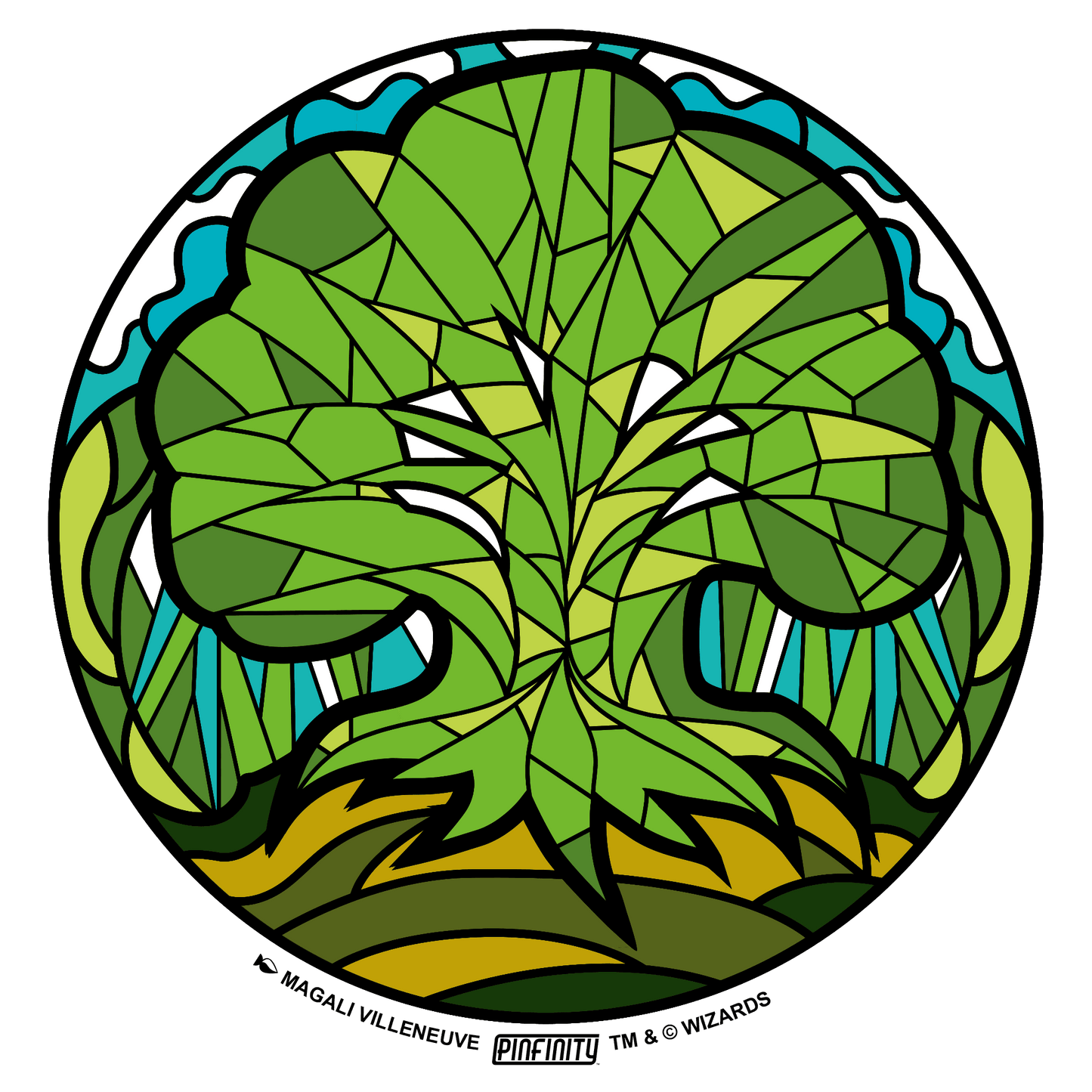 Magic: the Gathering - Stained Glass Forest Island 3” AR Sticker - 