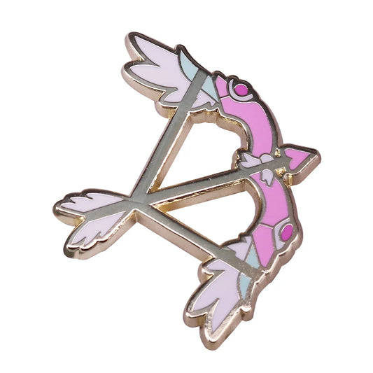 Magical bow and arrow badge Archer class fantasy pin Let's play! Magical Game Boy Hero