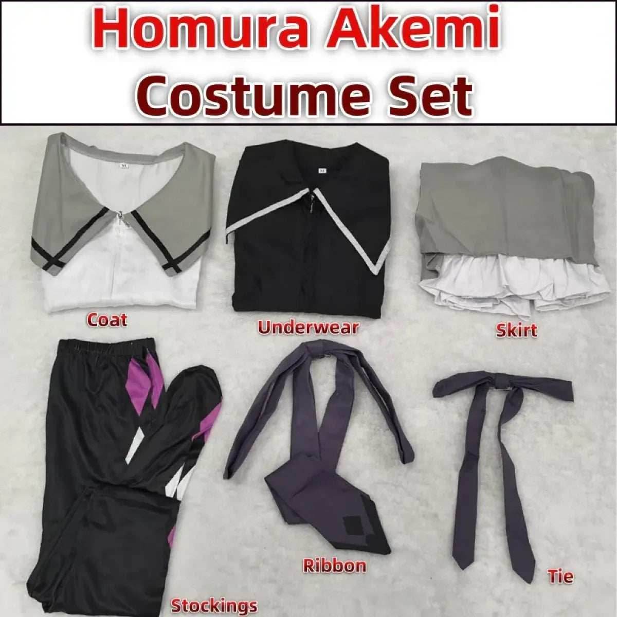 Homura Akemi Cosplay Uniform – Madoka Magica Magical Girl Dress Set - Costume Set / S