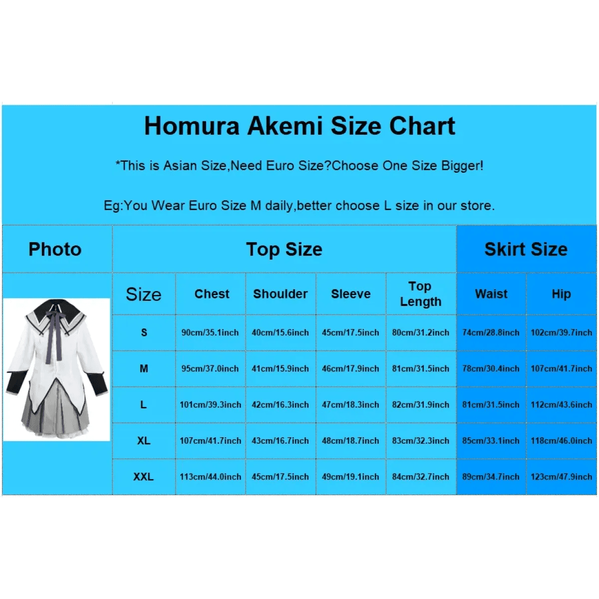 Homura Akemi Cosplay Uniform – Madoka Magica Magical Girl Dress Set - Costume Set / S