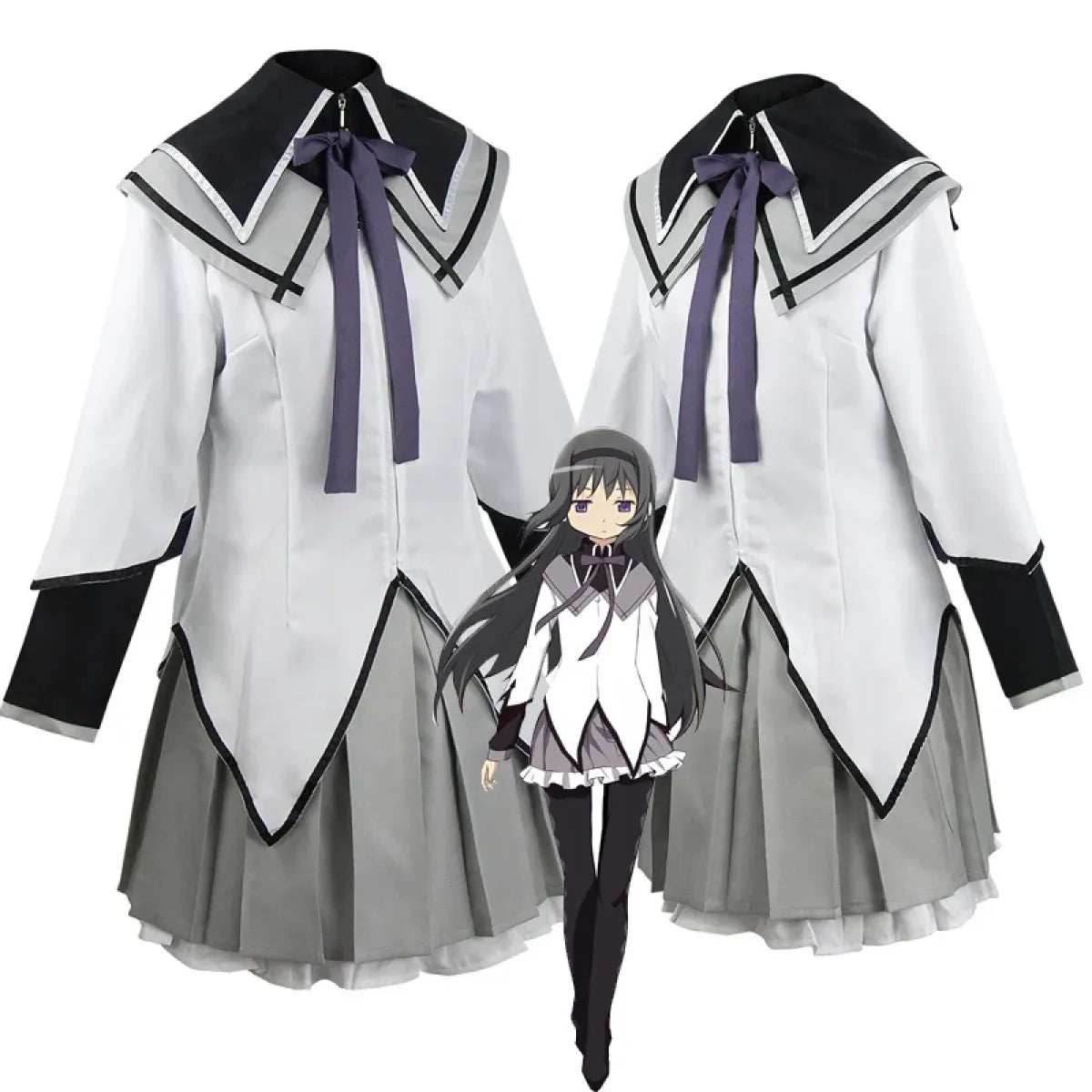 Homura Akemi Cosplay Uniform – Madoka Magica Magical Girl Dress Set - Costume Set / S