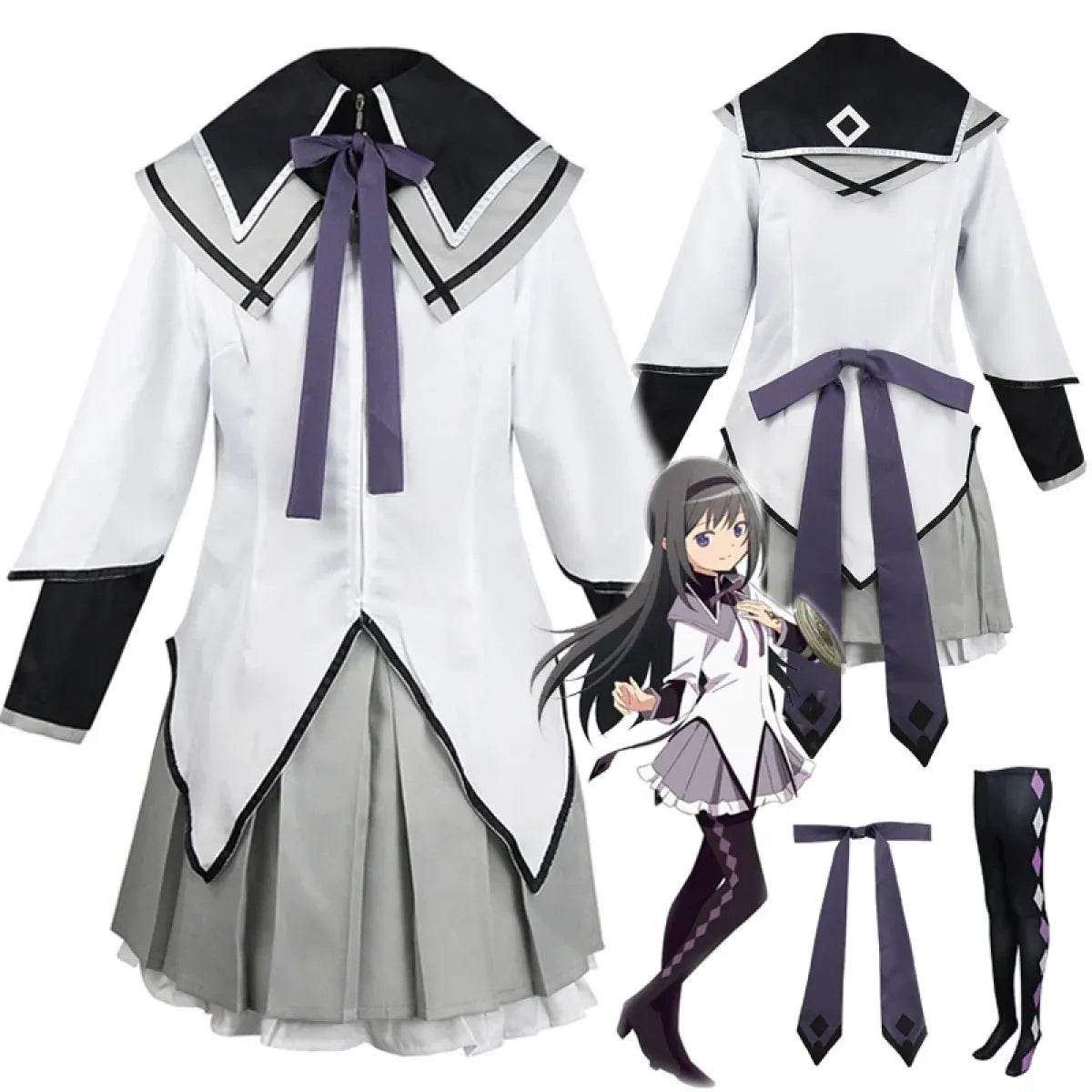 Homura Akemi Cosplay Uniform – Madoka Magica Magical Girl Dress Set - Costume Set / S
