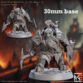 Magmaforged Dumlok: Sculpt C (Male Fire Dwarf Warrior) - No Helmet / Claw Pincer / Pickaxe
