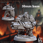 Magmaforged Dumlok: Sculpt D (Male Fire Dwarf Warrior) - No Helmet / Magmacannon