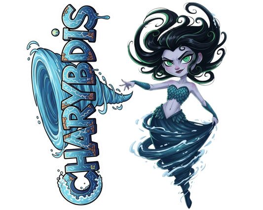 Charybdis Sticker and Magnet - Living Whirlpool Mythkins™ – Greek Sea Monster | Waterproof & UV-Proof - Sticker / Mini