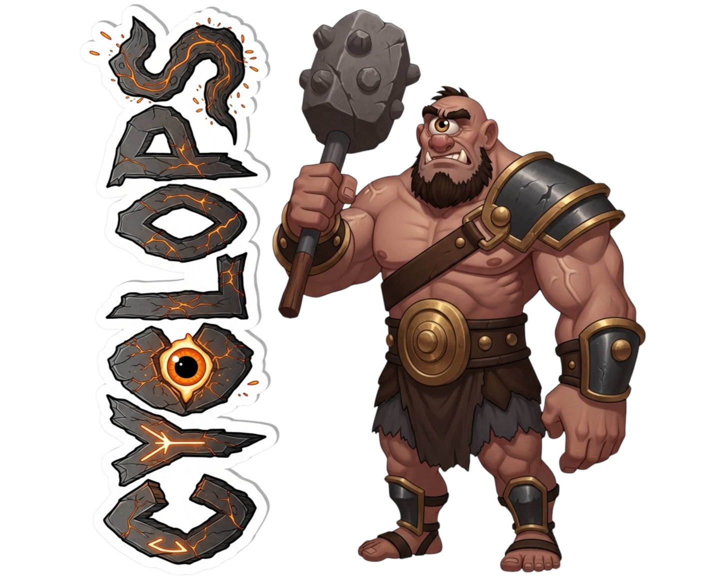 Cyclops Sticker and Magnet - the Elder Smith Mythkins™ – Greek Mythical Giant | Waterproof & UV-Proof - Sticker / Mini