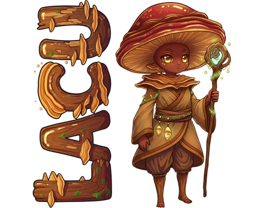 Lacquered Bracket Sticker and Magnet - Forest Sage Fungikins™ – Mystical Mushroom Art | Waterproof & UV-Proof - Sticker / Mini