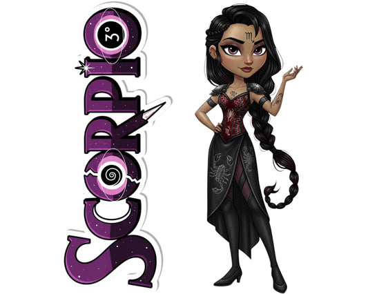 Scorpio Sticker and Magnet - Enigmatic Scorpion Horoskins™ – Zodiac Water Sign | Waterproof & UV-Proof - Sticker / Mini