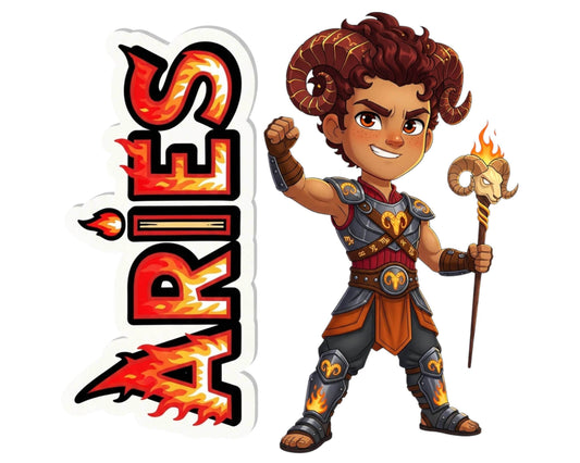 Aries Sticker and Magnet - the Daring Ram Horoskins™ – Zodiac Fire Sign | Waterproof & UV-Proof - Sticker / Mini