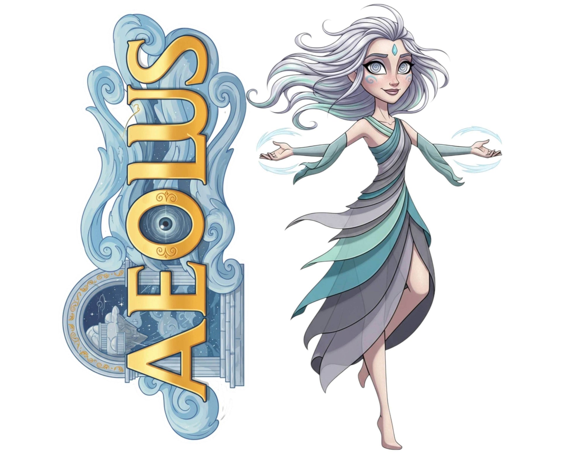 Aeolus Sticker and Magnet - Tamer of Storms Mythkins™ – Greek Goddess of Winds | Waterproof & UV-Proof - Sticker / Mini