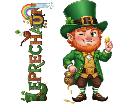 Leprechaun Sticker and Magnet - Guardian of the Gold Mythkins™ – Irish Folklore Fairy | Waterproof & UV-Proof - Sticker / Mini