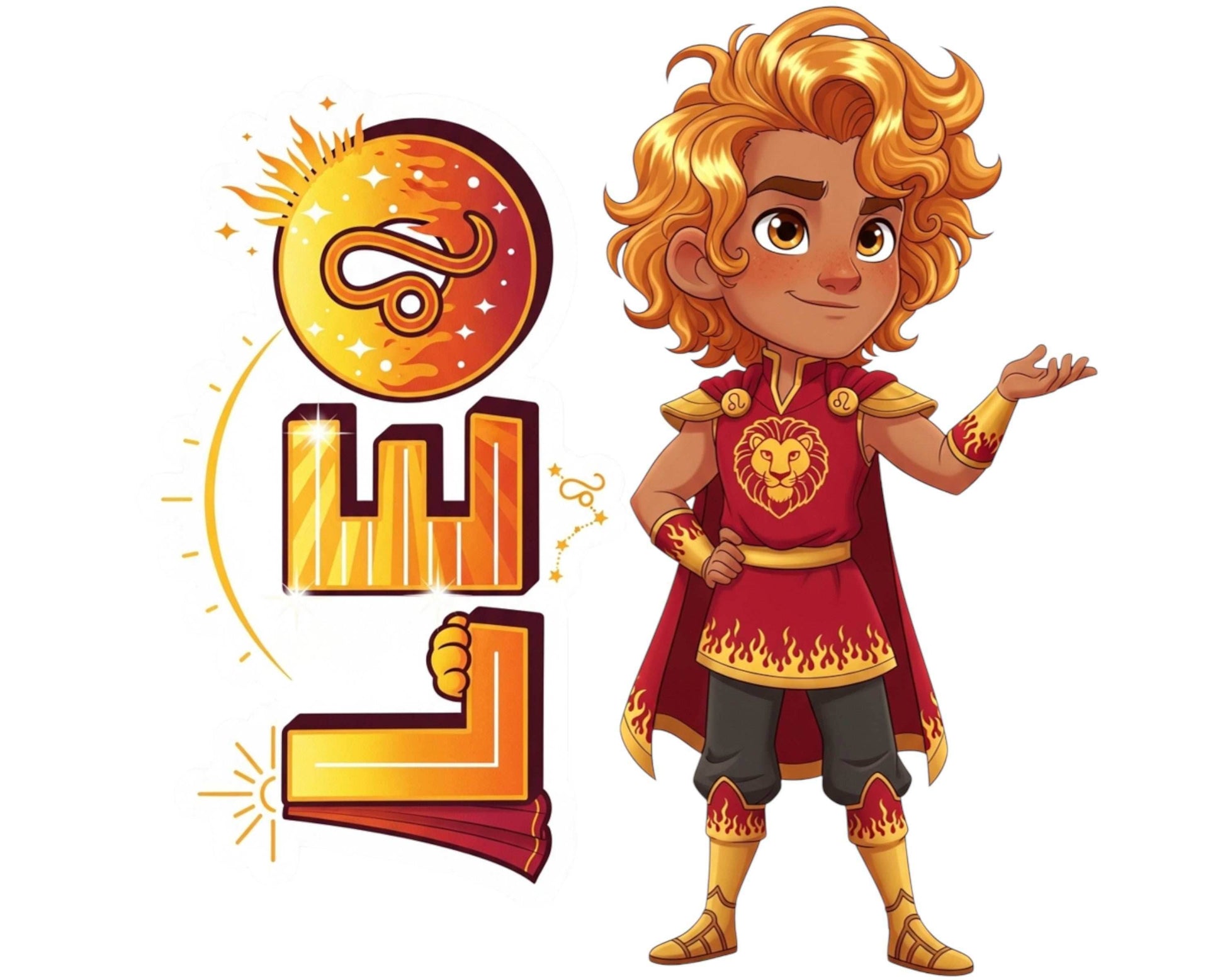Leo Sticker and Magnet - the Regal Lion Horoskins™ – Zodiac Fire Sign | Waterproof & UV-Proof - Sticker / Mini