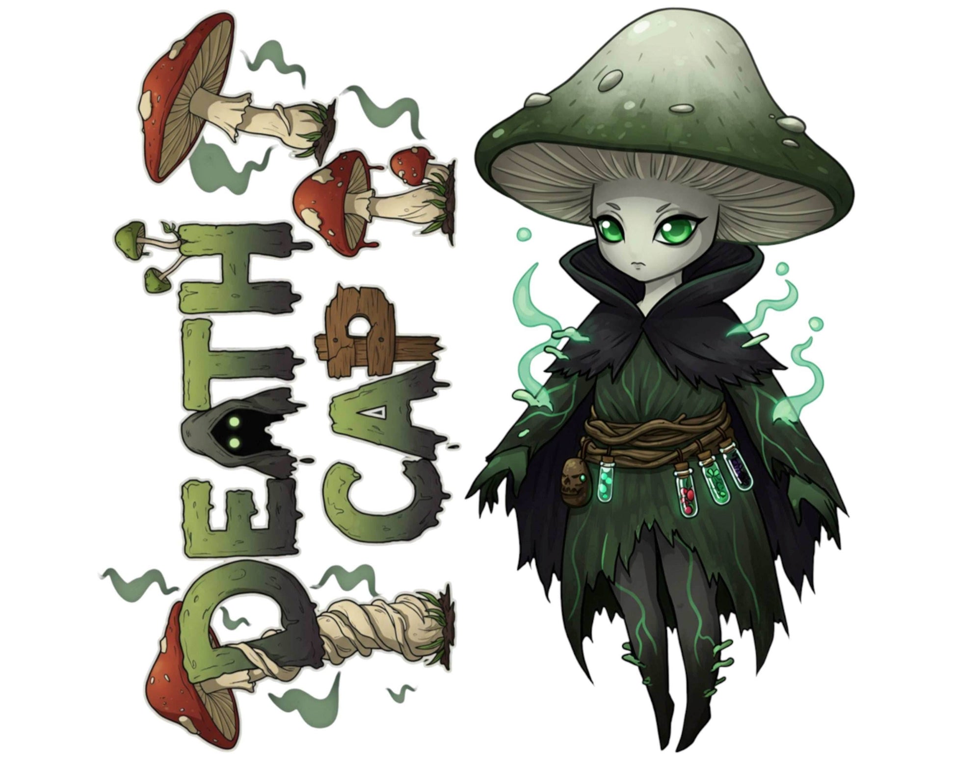 Death Cap Sticker and Magnet - Deadly Deceiver Fungikins™ – Poisonous Mushroom Art | Waterproof & UV-Proof - Sticker / Mini