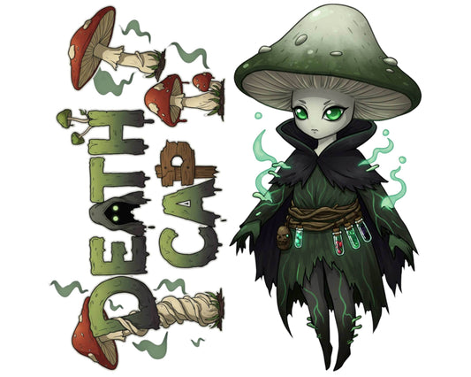 Death Cap Sticker and Magnet - Deadly Deceiver Fungikins™ – Poisonous Mushroom Art | Waterproof & UV-Proof - Sticker / Mini