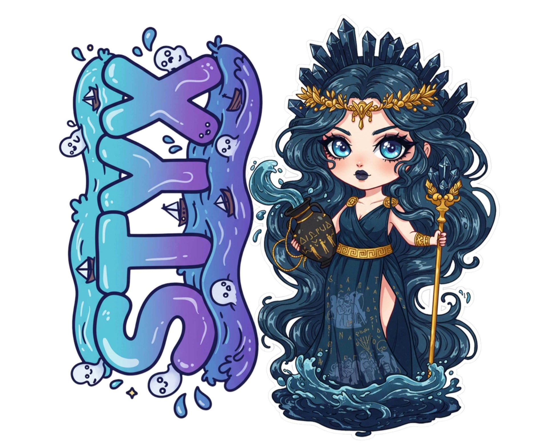Styx Sticker and Magnet - Goddess of Oaths Mythkins™ – Underworld River Goddess | Waterproof & UV-Proof - Sticker / Mini