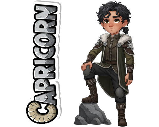 Capricorn Sticker and Magnet - Celestial Sea-Goat Horoskins™ – Zodiac Earth Sign | Waterproof & UV-Proof - Sticker / Mini