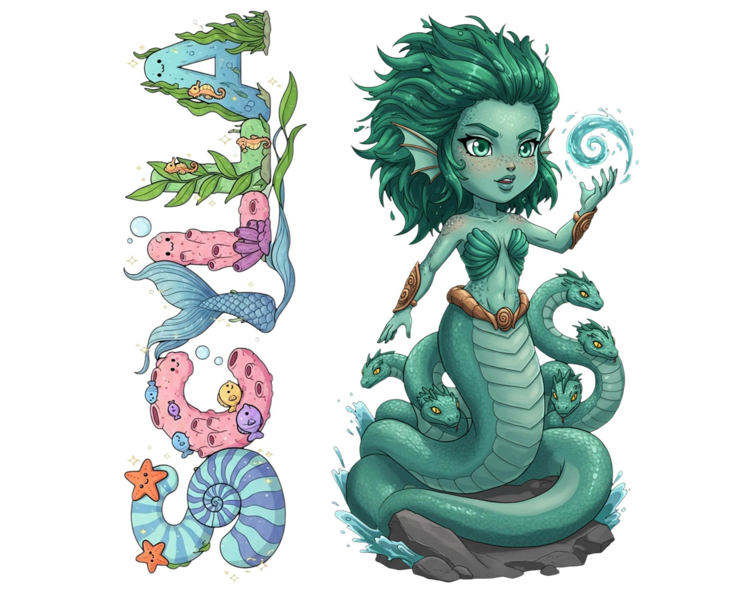 Scylla Sticker and Magnet - Terror of the Strait Mythkins™ – Greek Sea Monster | Waterproof & UV-Proof - Sticker / Mini