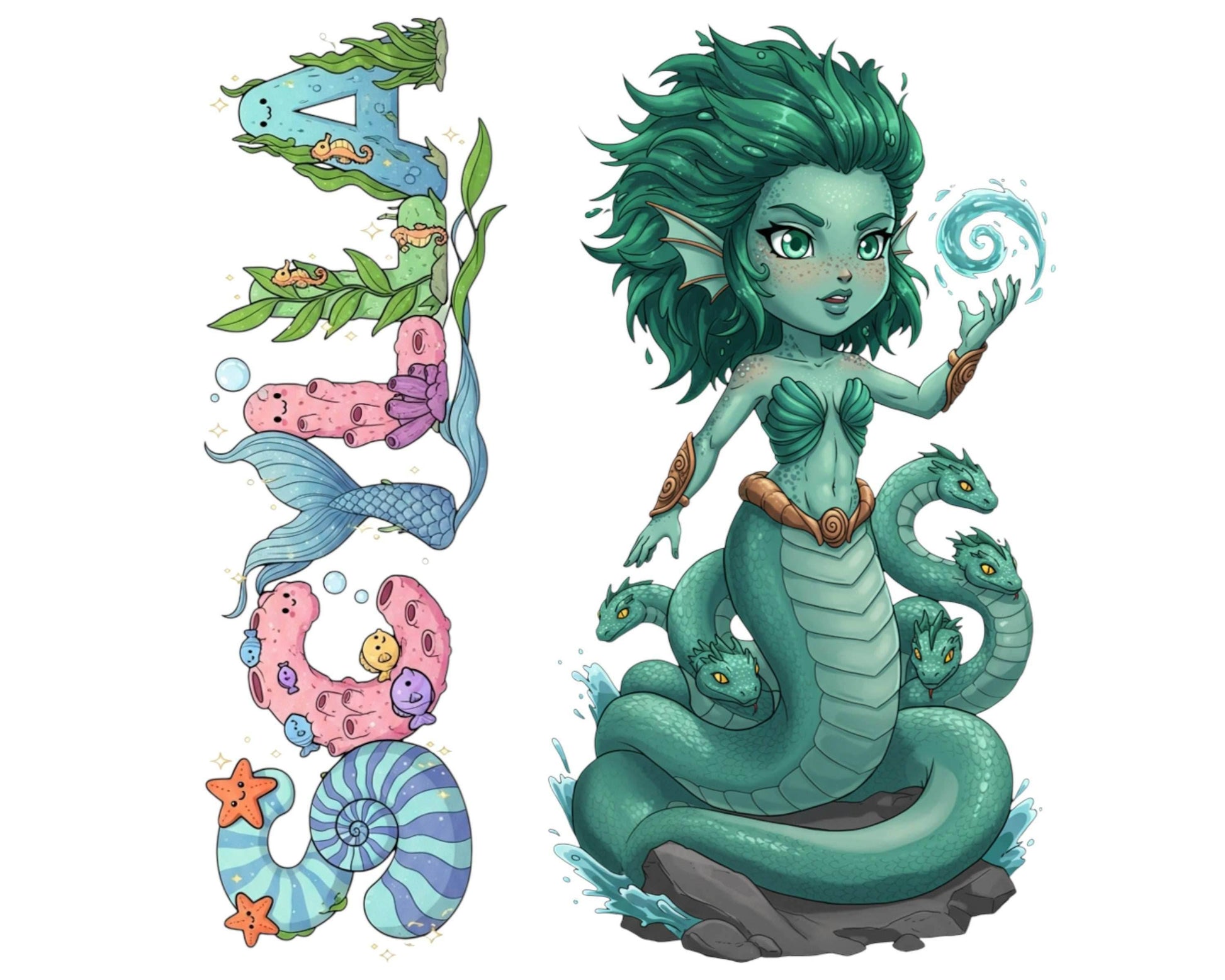 Scylla Sticker and Magnet - Terror of the Strait Mythkins™ – Greek Sea Monster | Waterproof & UV-Proof - Sticker / Mini