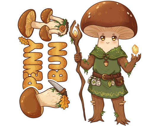 Penny Bun Sticker and Magnet - Woodland Wanderer Fungikins™ – Edible Mushroom Art | Waterproof & UV-Proof - Sticker / Mini