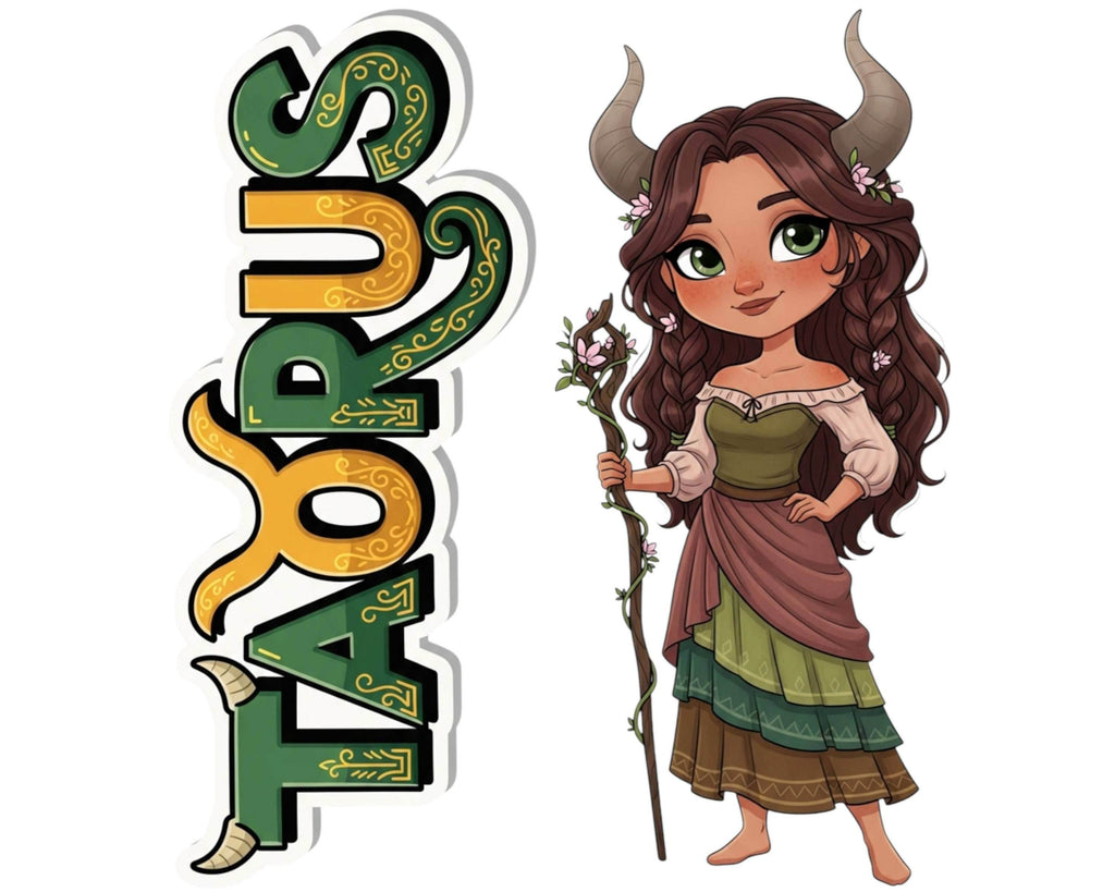 Taurus Sticker and Magnet - the Celestial Bull Horoskins™ – Zodiac Earth Sign | Waterproof & UV-Proof - Sticker / Mini
