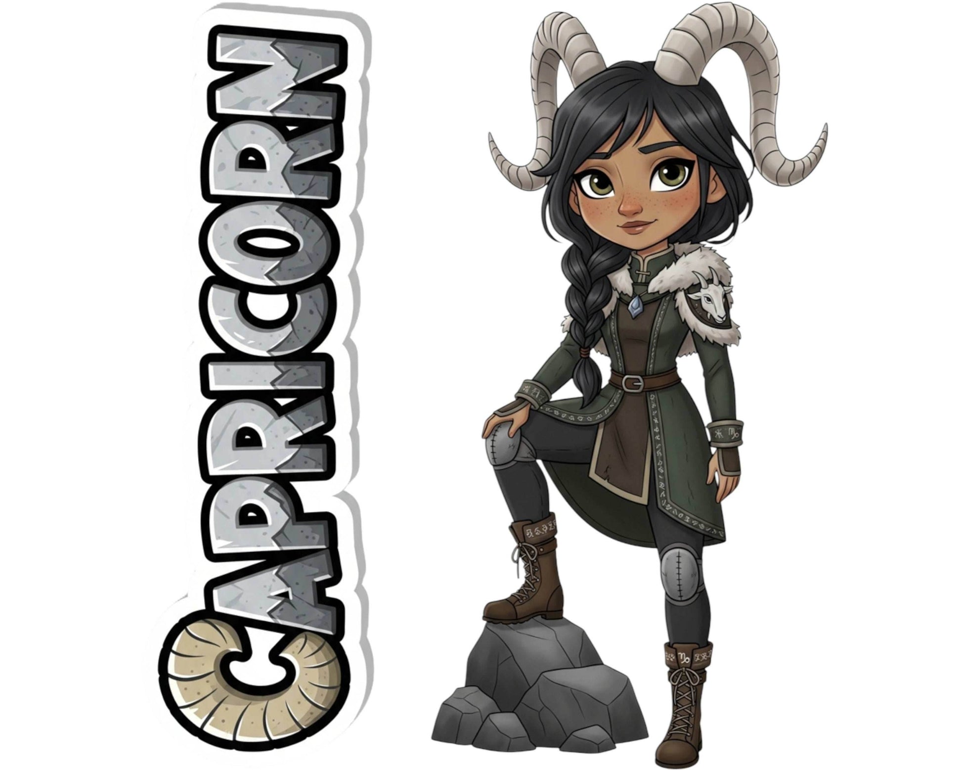 Capricorn Sticker and Magnet - Mountain Climber Horoskins™ – Zodiac Earth Sign | Waterproof & UV-Proof - Sticker / Mini