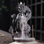 Head Of Buddha Backflow Incense Burner With Dragon - 