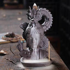 Head Of Buddha Backflow Incense Burner With Dragon - 