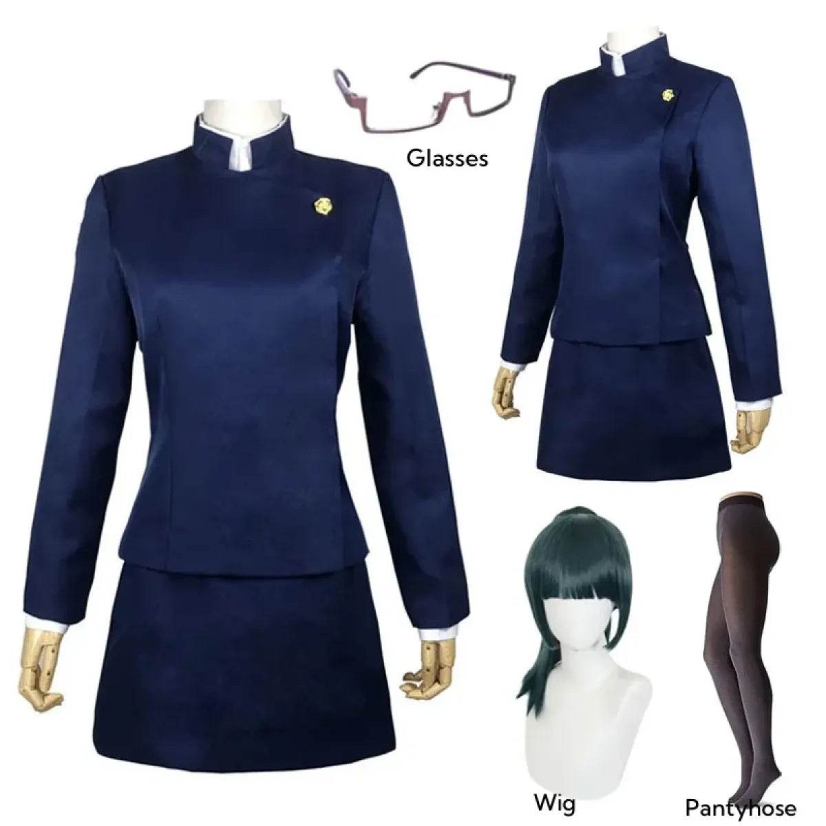 Jujutsu Kaisen Maki Zenin Cosplay Costume with Glasses and Wig - S / Wig Only