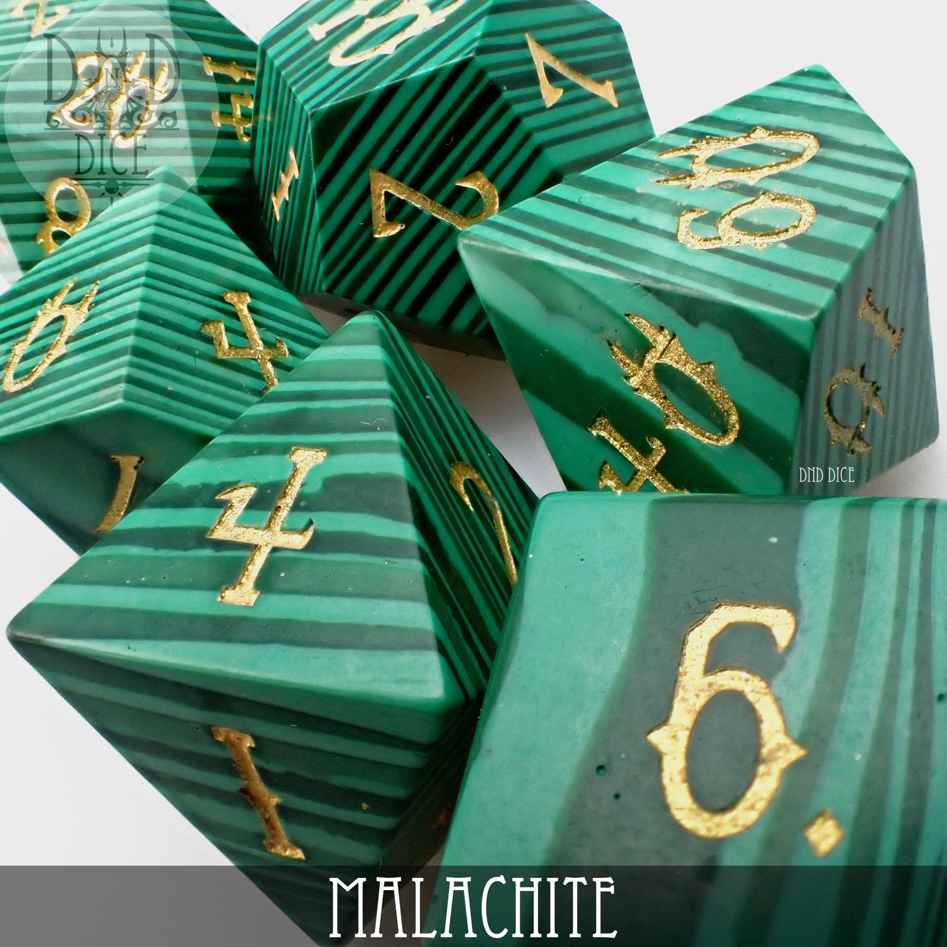 Malachite Dice Set (Gift Box)