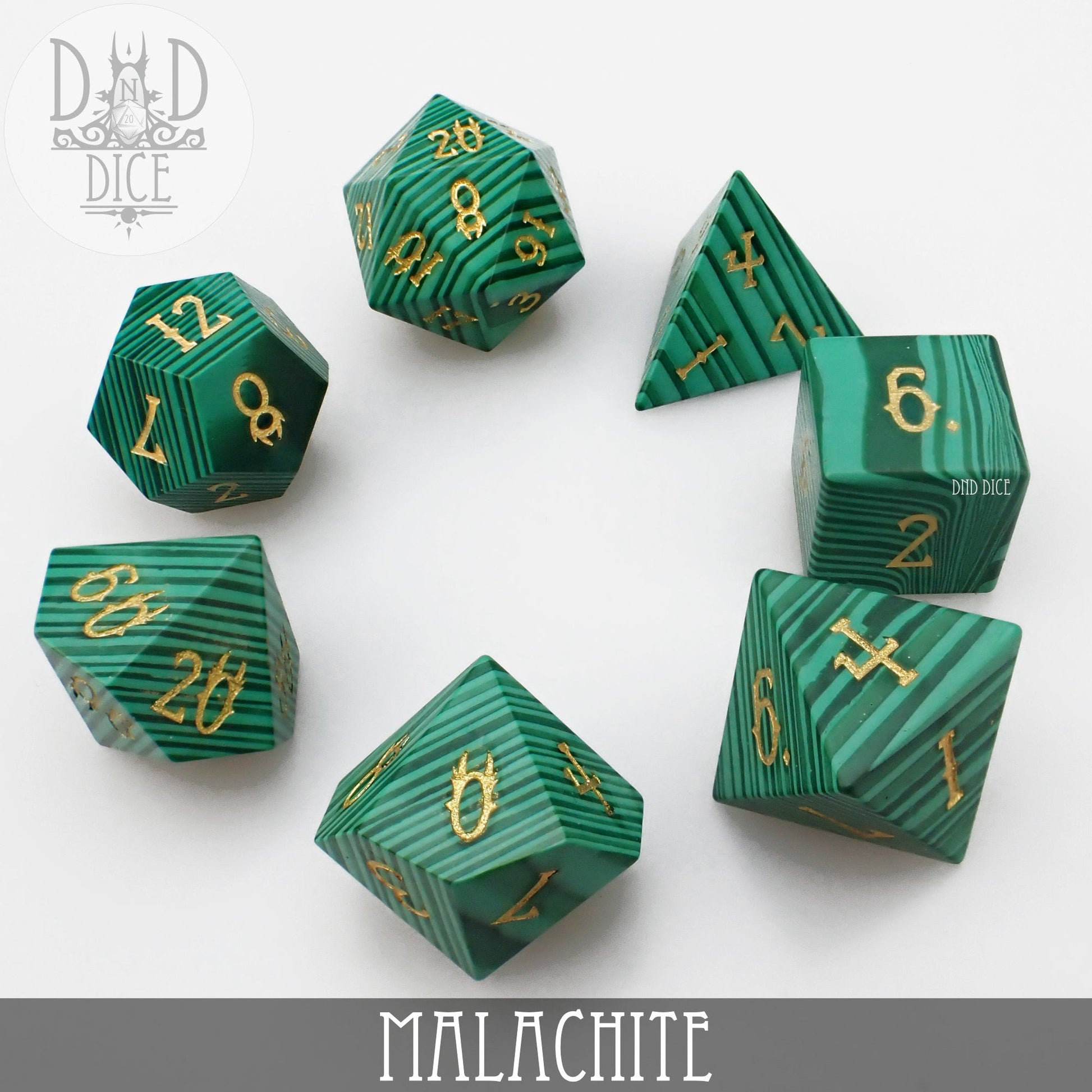 Malachite Dice Set (Gift Box)