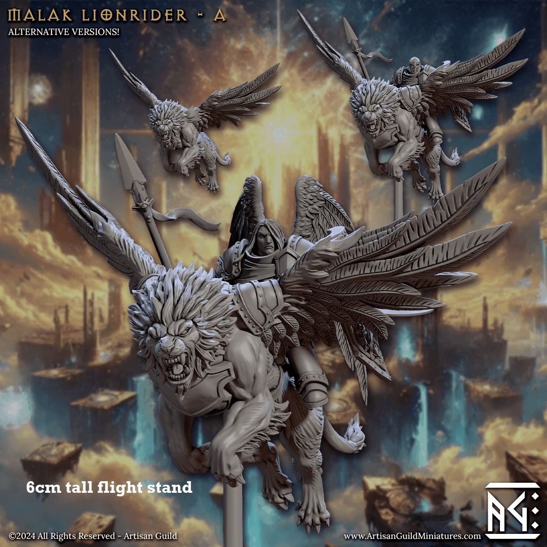 Malak Lionrider: Sculpt A (Male Angel Paladin Calvary Unit) - Wings / Helmet