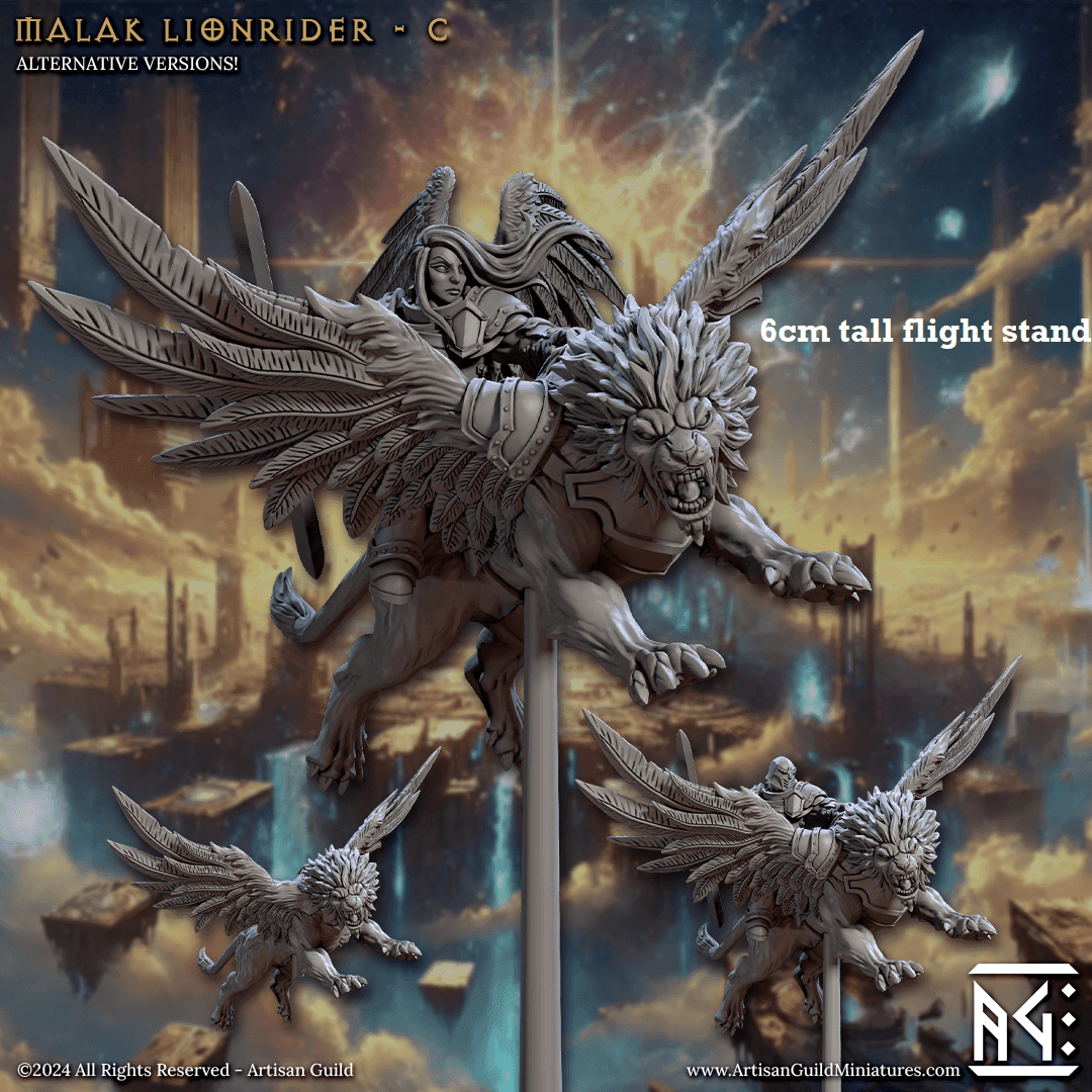 Malak Lionrider: Sculpt C (Female Angel Paladin Calvary Unit) - Wings / Helmet