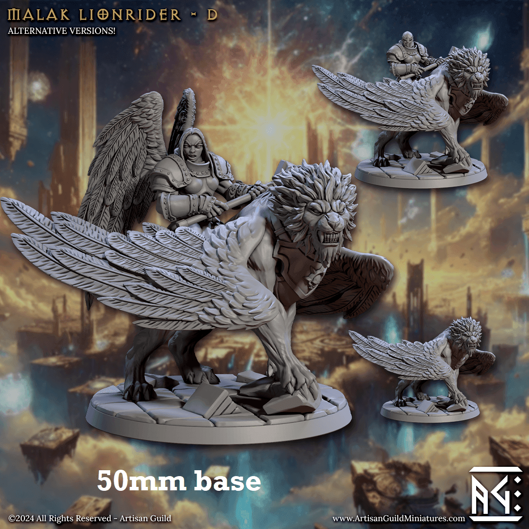 Malak Lionrider: Sculpt D (Female Angel Paladin Calvary Unit) - Wings / Helmet