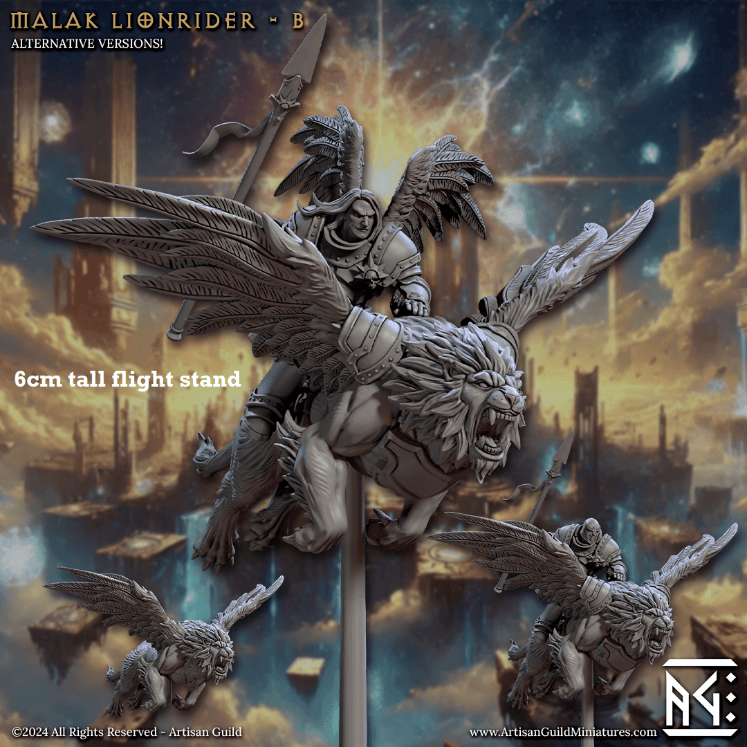 Malak Lionrider: Sculpt B (Male Angel Paladin Calvary Unit) - Wings / Helmet