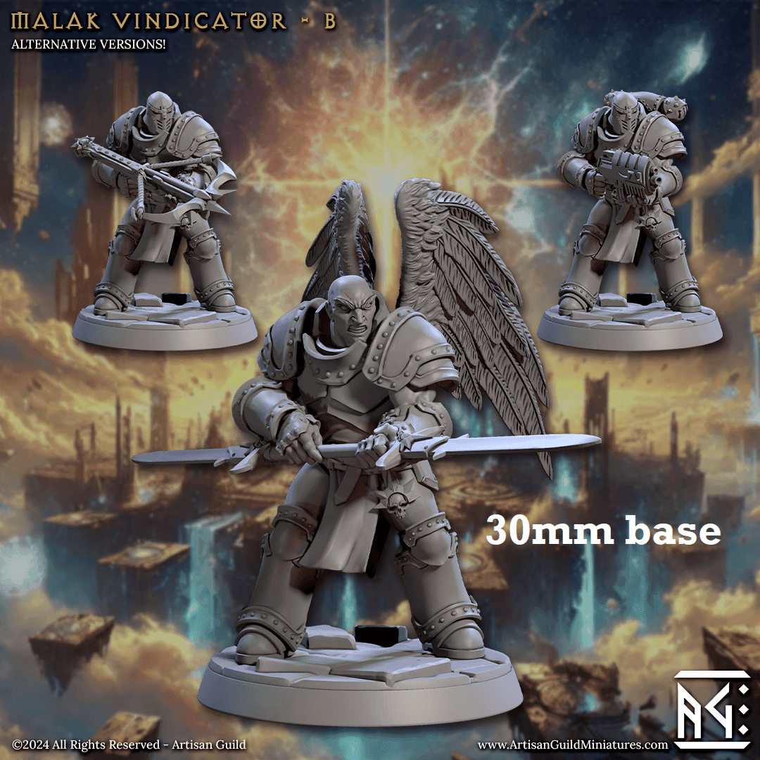 Malak Vindicator: Sculpt B (Male Angel Paladin) - With Helmet / Wings / Dual Blade