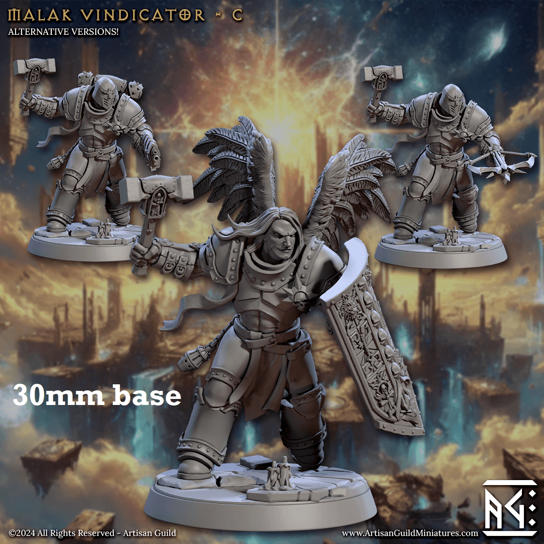 Malak Vindicator: Sculpt C (Male Angel Paladin) - With Helmet / Wings / Towershield