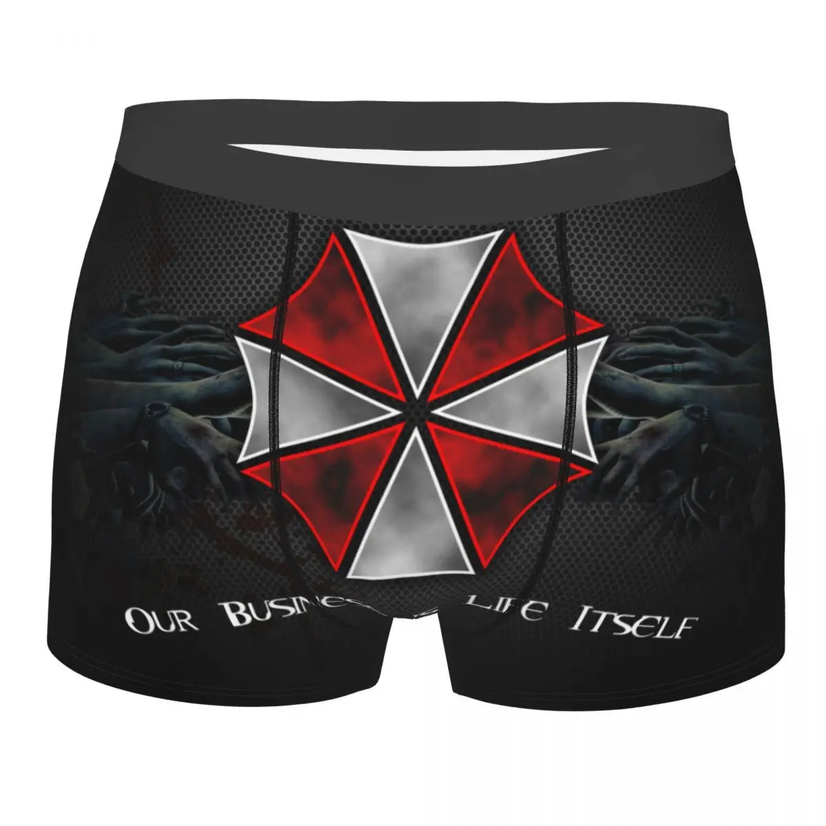 Male Novelty Raccoon City Home Of Umbrella Corporation Corp Underwear Video Game Boxer Briefs Stretch Shorts Panties Underpants